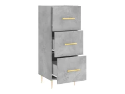 Aparador de madera contrachapada gris hormigón 34,5x34x90 cm ES76620
