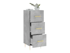 Aparador de madera contrachapada gris hormigón 34,5x34x90 cm ES76620