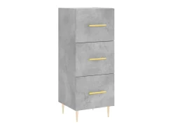 Aparador de madera contrachapada gris hormigón 34,5x34x90 cm ES76620