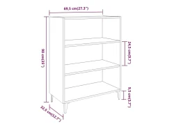 Aparador de madera contrachapada blanco 69,5x32,5x90 cm
