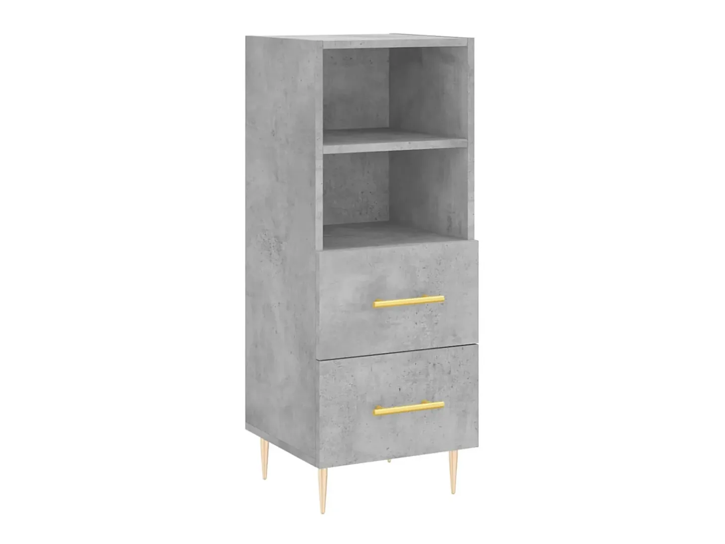Aparador de madera contrachapada gris hormigón 34,5x34x180 cm ES65164