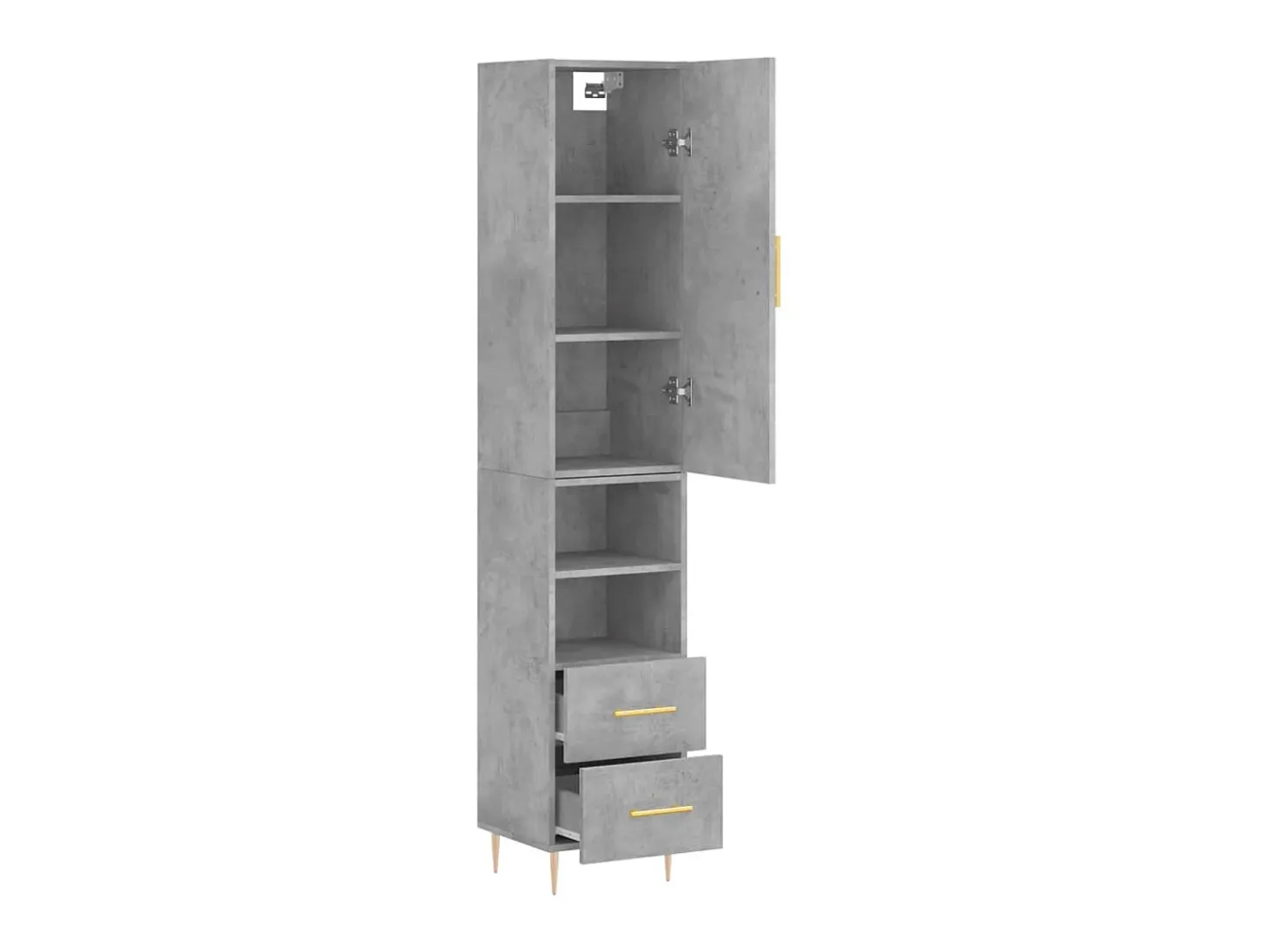 Aparador de madera contrachapada gris hormigón 34,5x34x180 cm ES65164