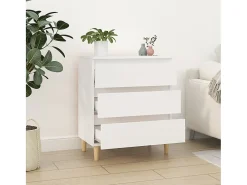 Aparador de madera contrachapada blanco 60x35x70 cm