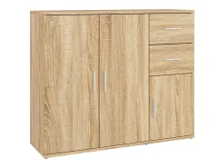 Aparador de madera contrachapada roble Sonoma 91x29,5x75 cm