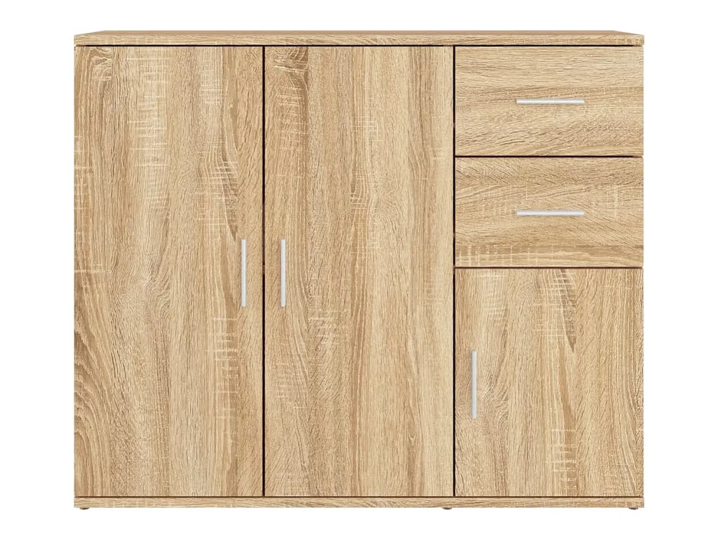 Aparador de madera contrachapada roble Sonoma 91x29,5x75 cm