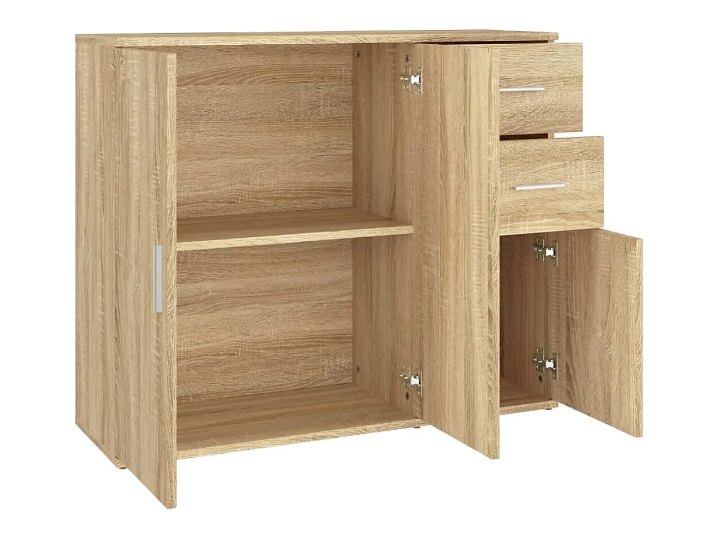 Aparador de madera contrachapada roble Sonoma 91x29,5x75 cm