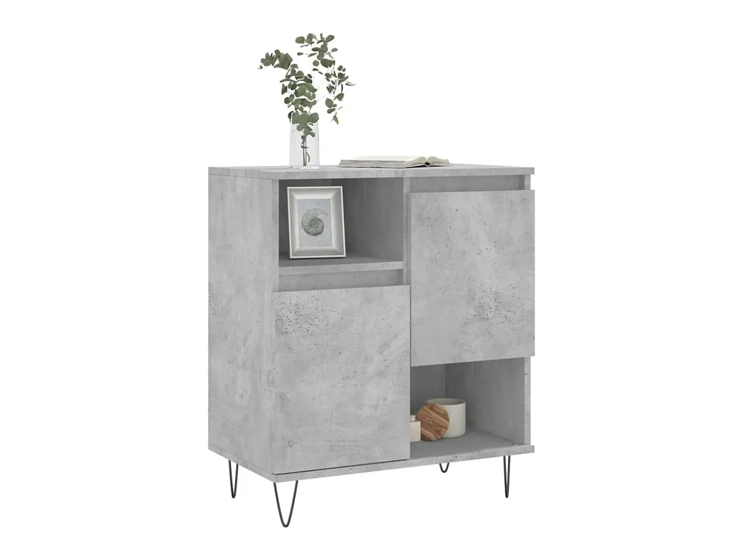 Aparador de madera contrachapada gris hormigón 60x35x70 cm ES52117