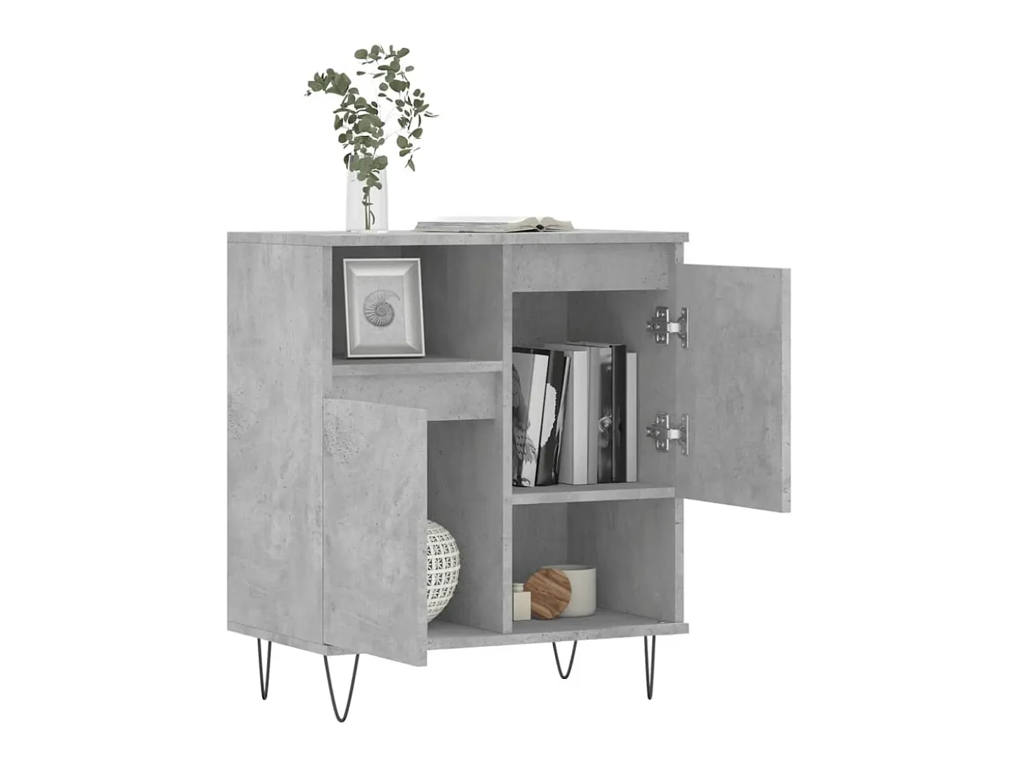 Aparador de madera contrachapada gris hormigón 60x35x70 cm ES52117
