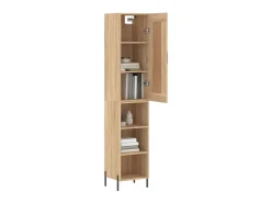 Aparador de madera contrachapada roble Sonoma 34,5x34x180 cm ES96986