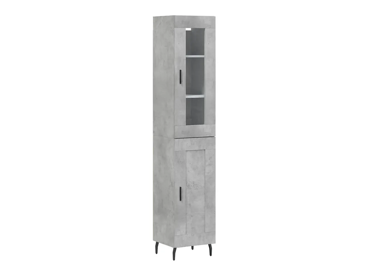 Aparador de madera contrachapada gris hormigón 34,5x34x180 cm