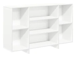 Aparador de madera contrachapada blanco 120x30x75 cm