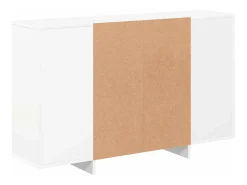 Aparador de madera contrachapada blanco 120x30x75 cm