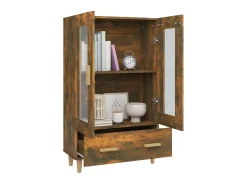 Aparador de madera contrachapada roble ahumado 70x31x115 cm ES66525