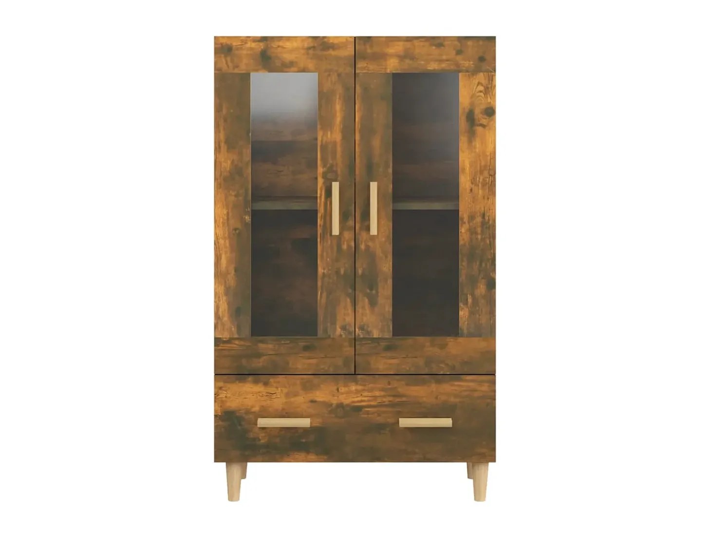 Aparador de madera contrachapada roble ahumado 70x31x115 cm ES66525