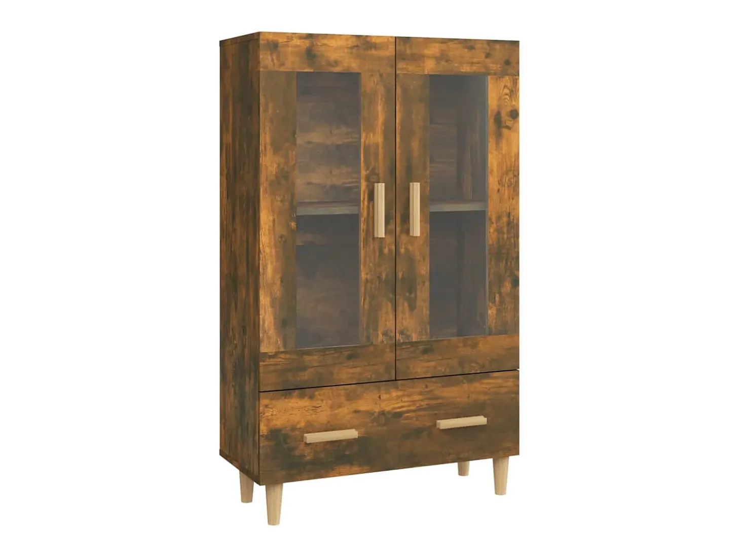 Aparador de madera contrachapada roble ahumado 70x31x115 cm ES66525