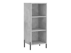 Aparador de madera contrachapada gris hormigón 34,5x34x180 cm
