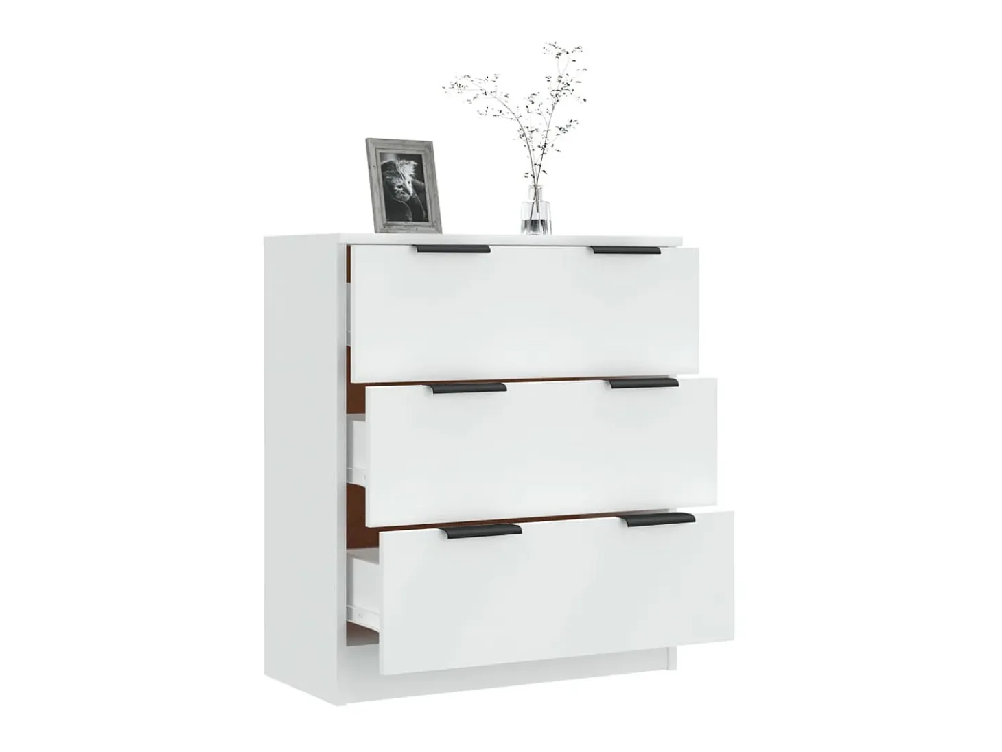 Aparador de madera contrachapada blanco 60x30x70 cm ES29080