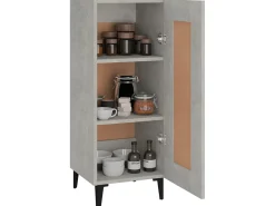 Aparador de madera contrachapada gris hormigón 34,5x34x90 cm ES31434