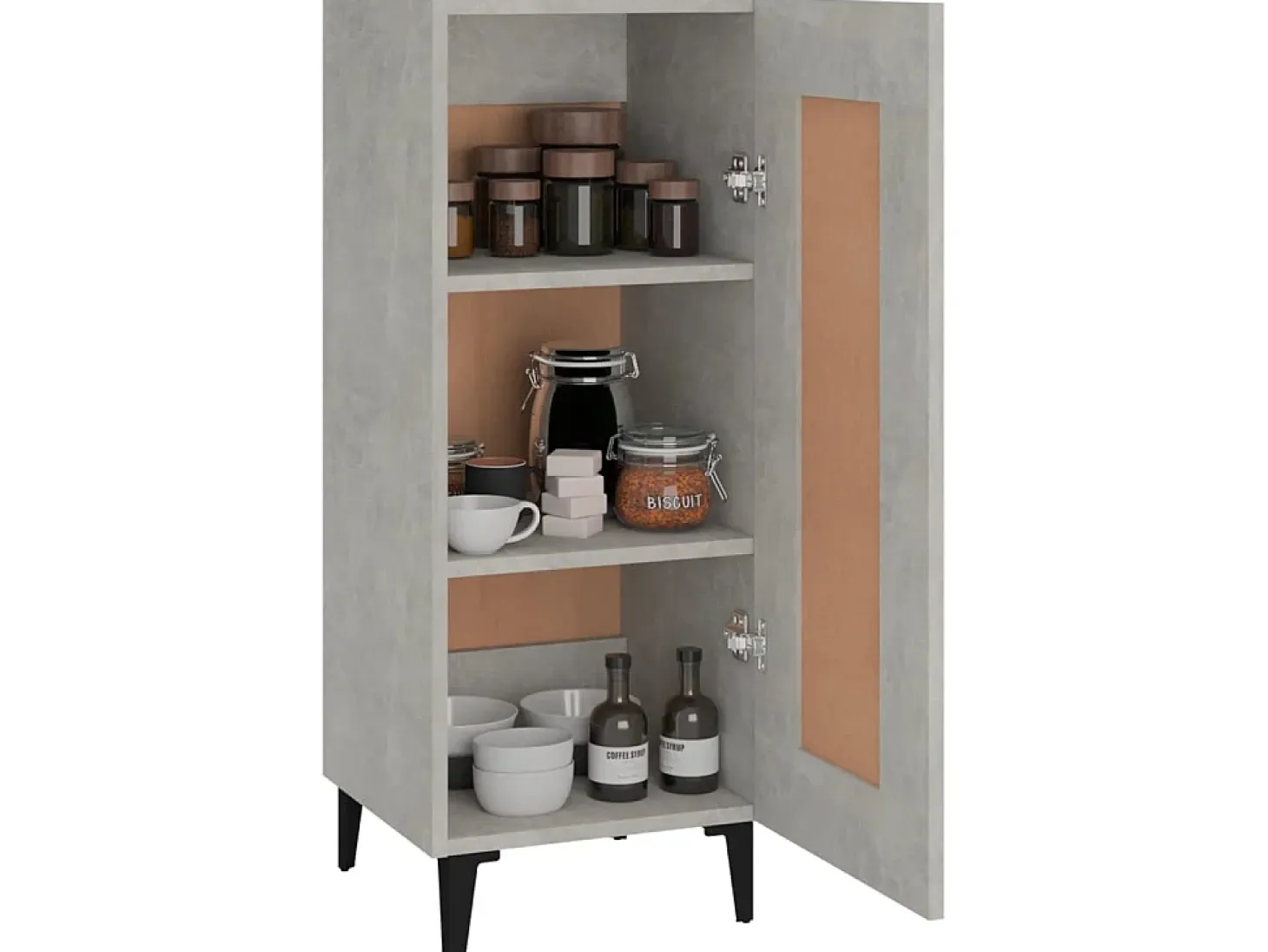 Aparador de madera contrachapada gris hormigón 34,5x34x90 cm ES31434