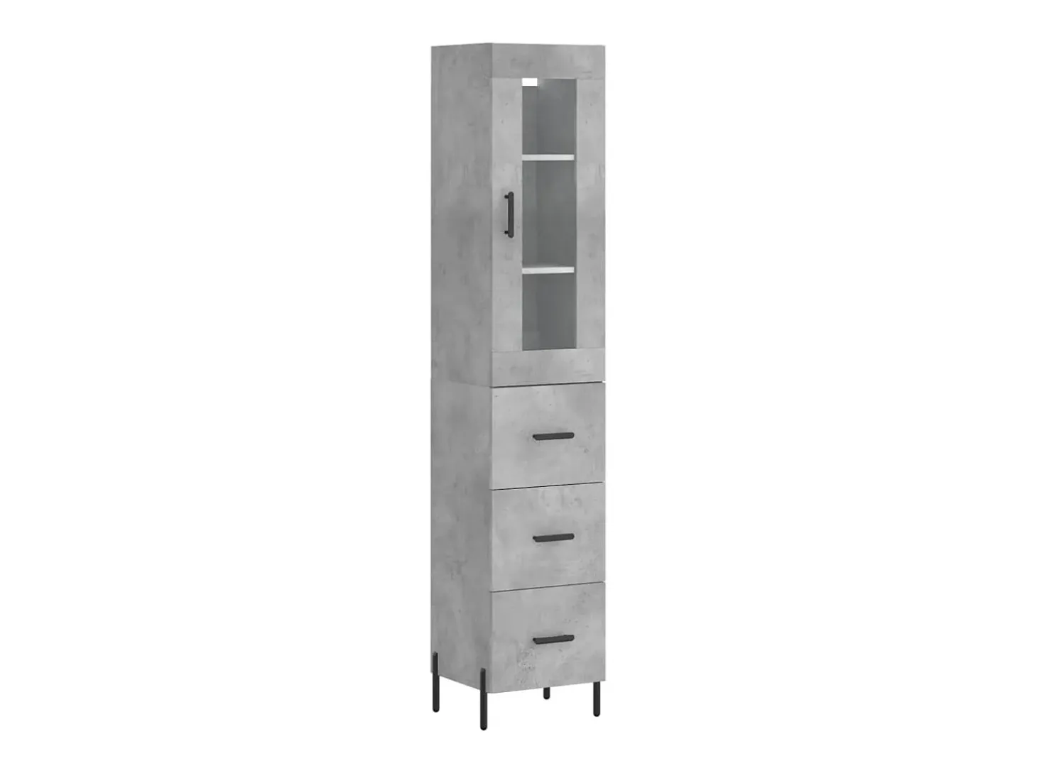 Aparador de madera contrachapada gris hormigón 34,5x34x180 cm ES27124
