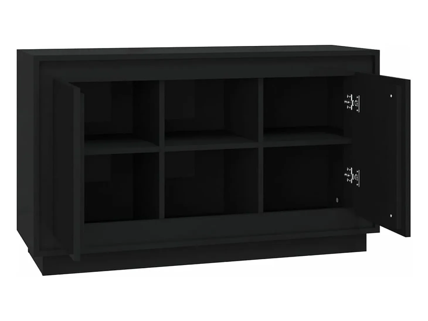Aparador de madera contrachapada negro 102x35x60 cm