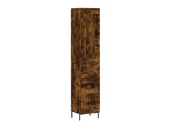 Aparador de madera contrachapada roble ahumado 34,5x34x180 cm ES30959