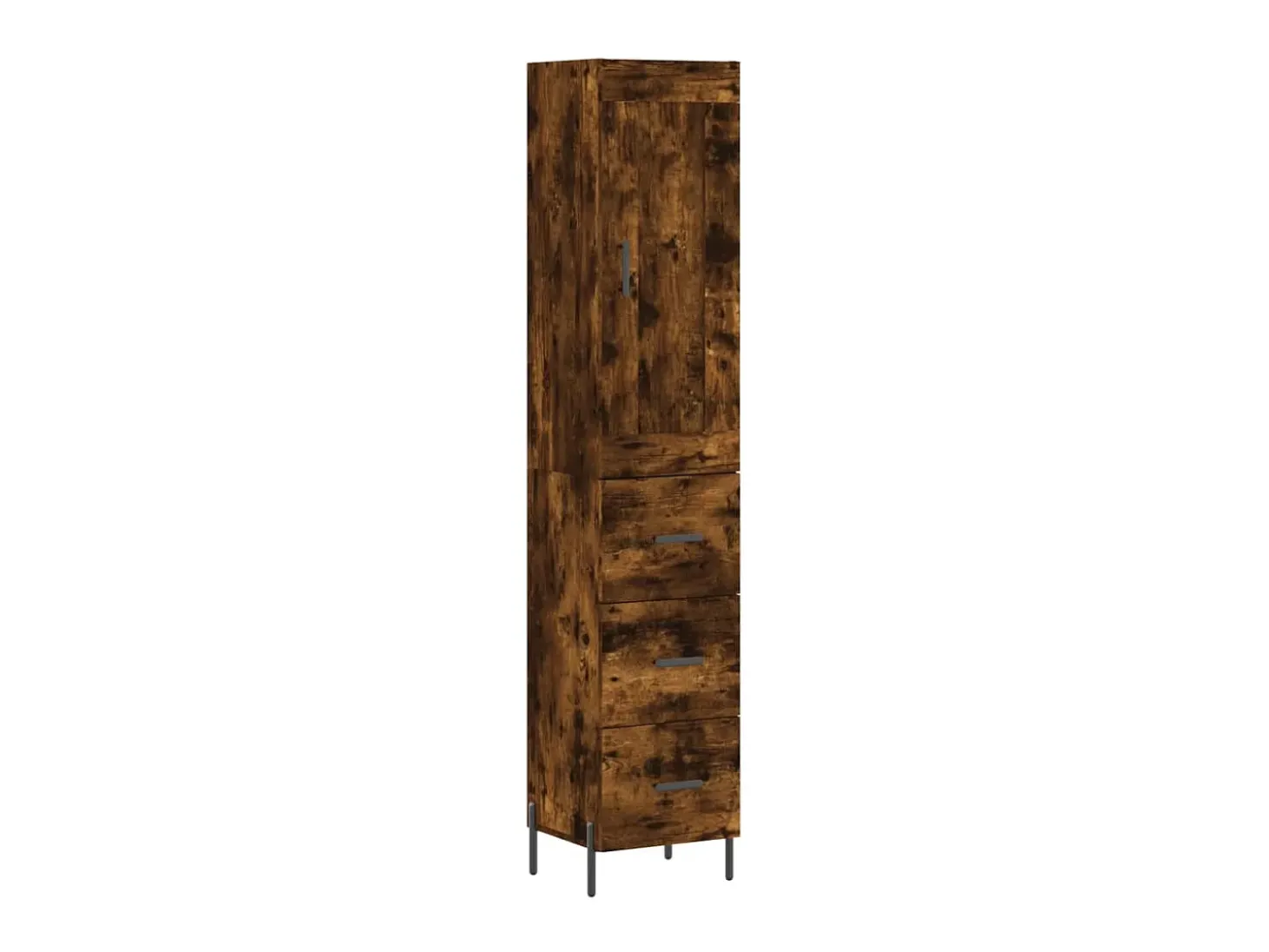 Aparador de madera contrachapada roble ahumado 34,5x34x180 cm ES30959