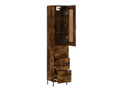 Aparador de madera contrachapada roble ahumado 34,5x34x180 cm ES30959
