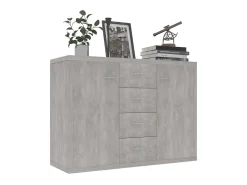 Aparador de madera contrachapada gris hormigón 60x30x70 cm ES11064