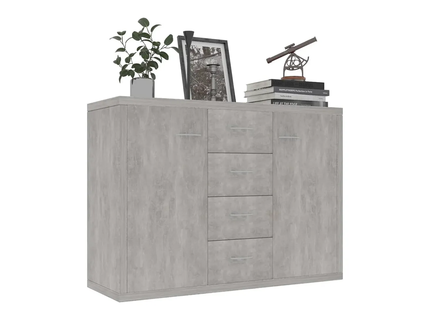 Aparador de madera contrachapada gris hormigón 60x30x70 cm ES11064
