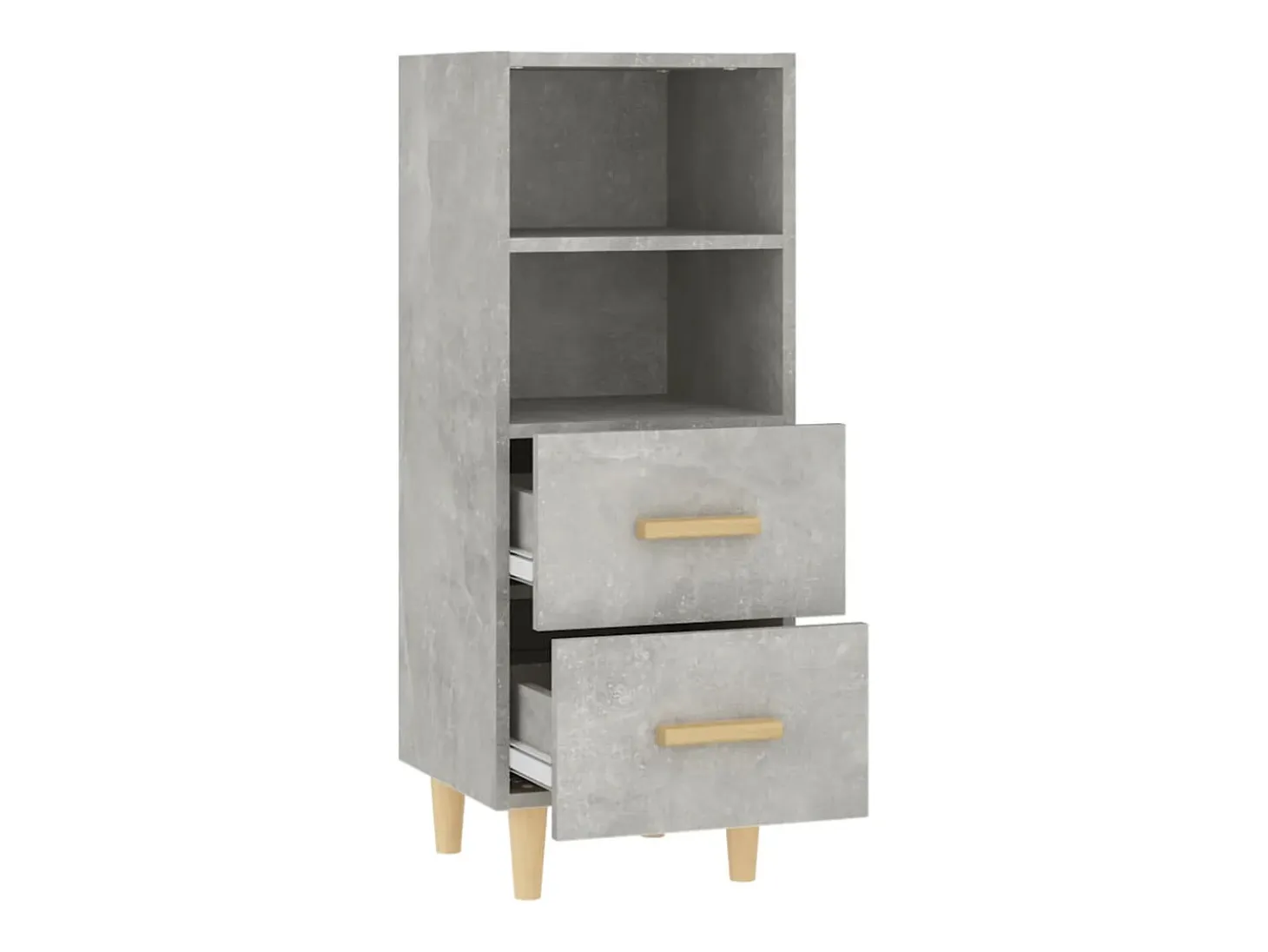 Aparador de madera contrachapada gris hormigón 34,5x34x90 cm