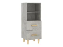 Aparador de madera contrachapada gris hormigón 34,5x34x90 cm
