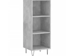 Aparador de madera contrachapada gris hormigón 34,5x34x180 cm ES55702