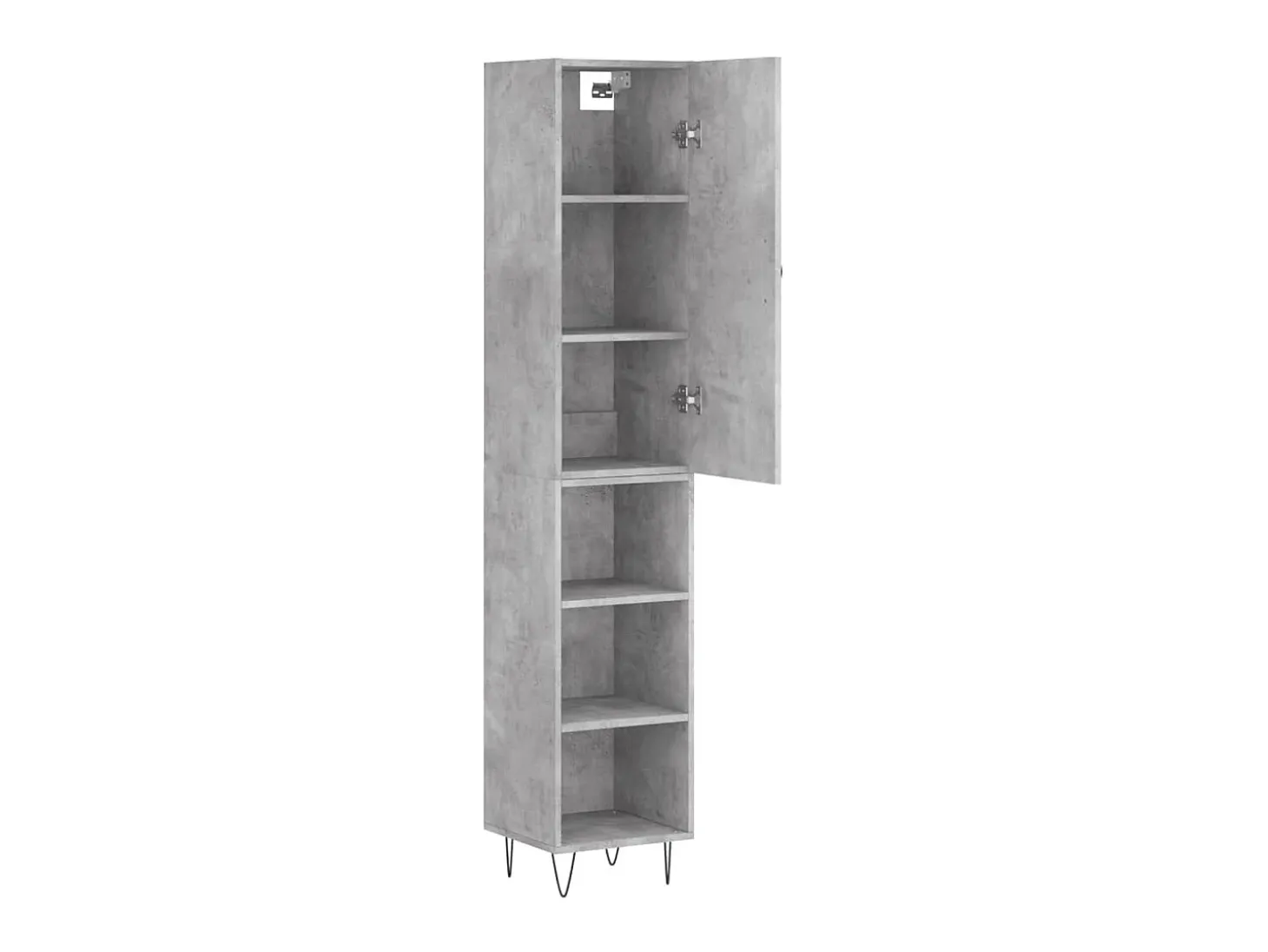 Aparador de madera contrachapada gris hormigón 34,5x34x180 cm ES55702