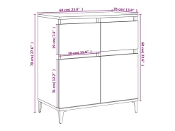 Aparador de madera contrachapada roble Sonoma 60x35x70 cm