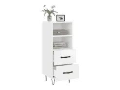 Aparador de madera contrachapada blanco brillante 34,5x34x90 cm ES34407