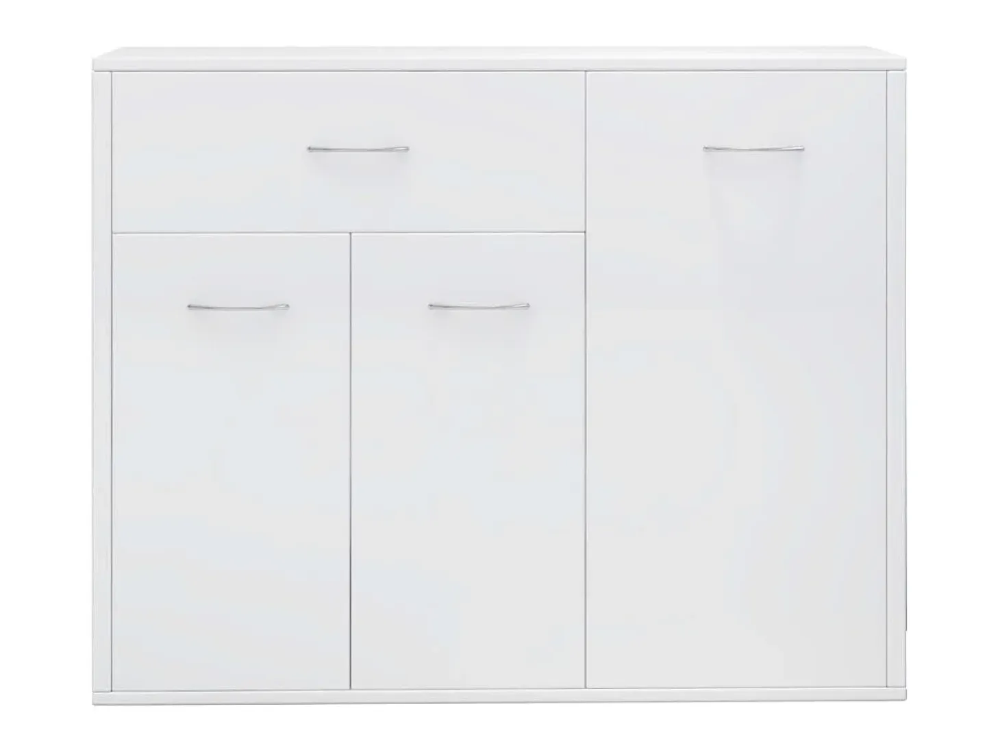 Aparador de madera contrachapada blanco brillante 88x30x70 cm ES90545