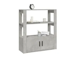 Aparador de madera contrachapada gris hormigón 80x30x90 cm ES95979