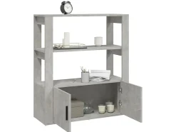 Aparador de madera contrachapada gris hormigón 80x30x90 cm ES95979