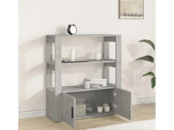 Aparador de madera contrachapada gris hormigón 80x30x90 cm ES95979