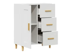 Aparador de madera contrachapada blanco 69,5x34x90 cm
