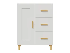 Aparador de madera contrachapada blanco 69,5x34x90 cm