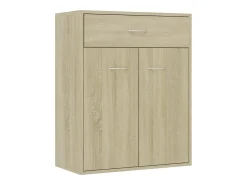 Aparador de madera contrachapada color roble Sonoma 60x30x75 cm
