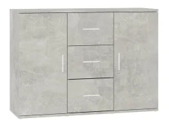 Aparador de madera contrachapada gris hormigón 91x29,5x65 cm ES37114