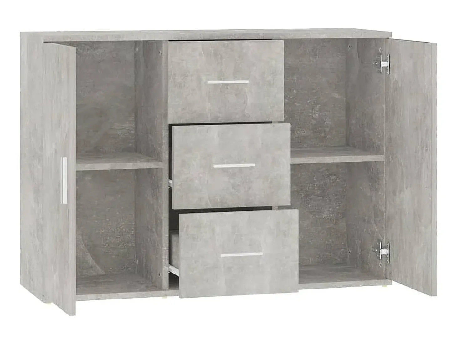Aparador de madera contrachapada gris hormigón 91x29,5x65 cm ES37114