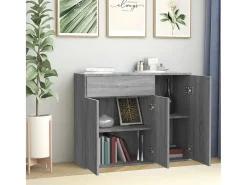 Aparador de madera contrachapada gris Sonoma 88x30x70 cm ES56818