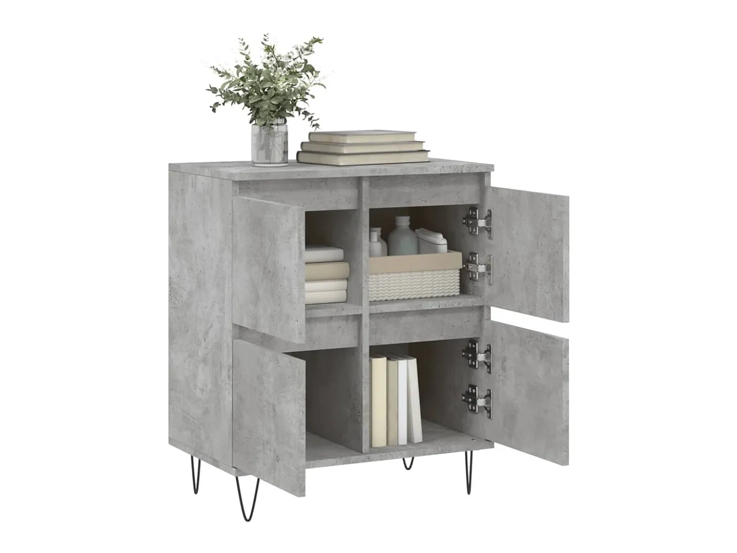 Aparador de madera contrachapada gris hormigón 60x35x70 cm ES20749