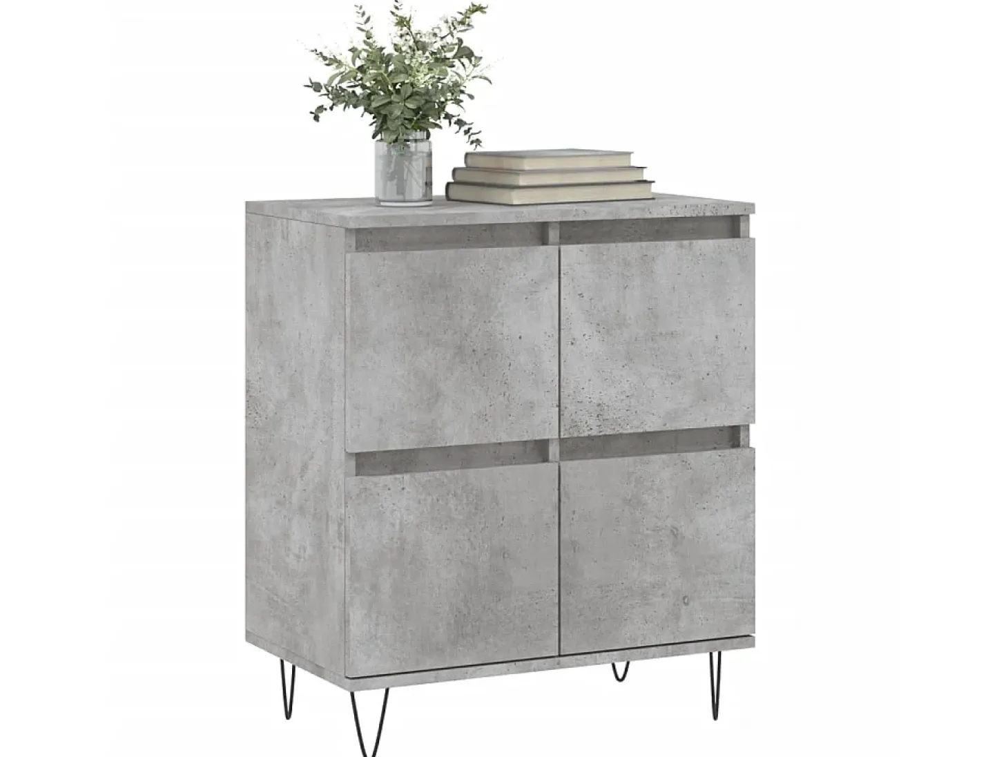Aparador de madera contrachapada gris hormigón 60x35x70 cm ES20749