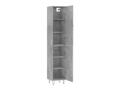 Aparador de madera contrachapada gris hormigón 34,5x34x180 cm ES53105