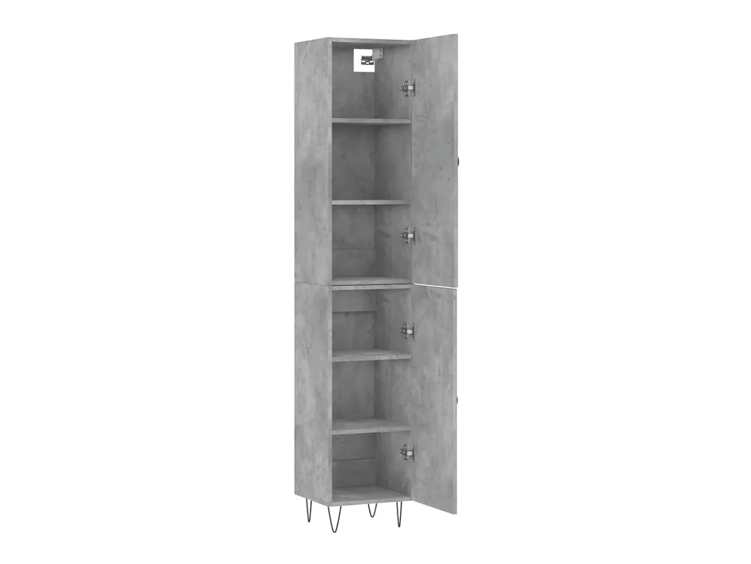 Aparador de madera contrachapada gris hormigón 34,5x34x180 cm ES53105